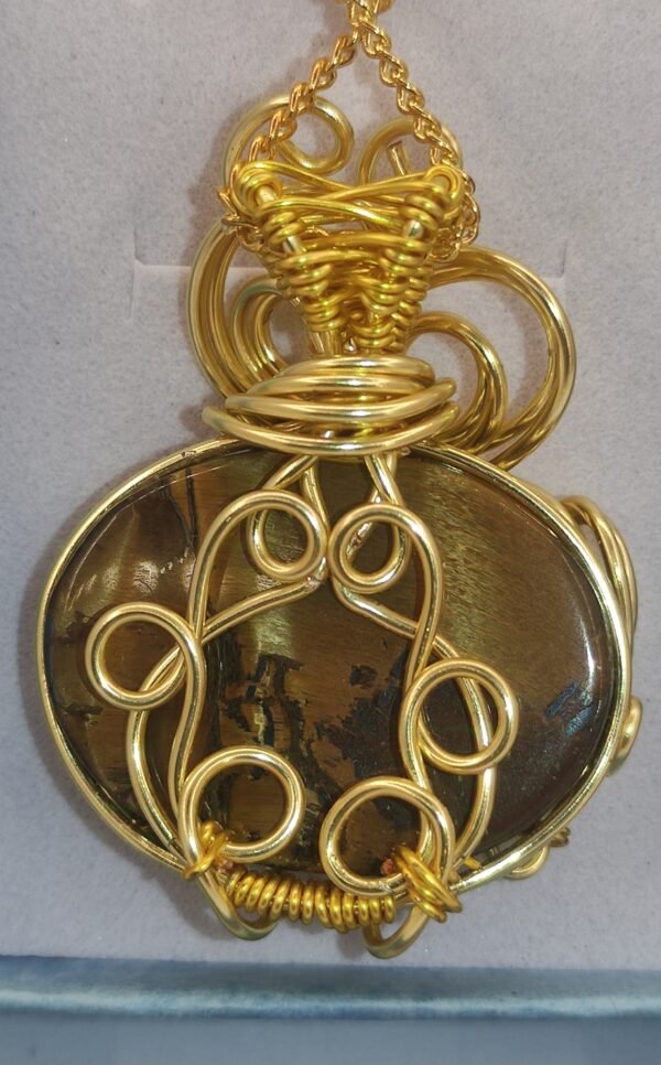 Colgante Ojo de Tigre Dorado