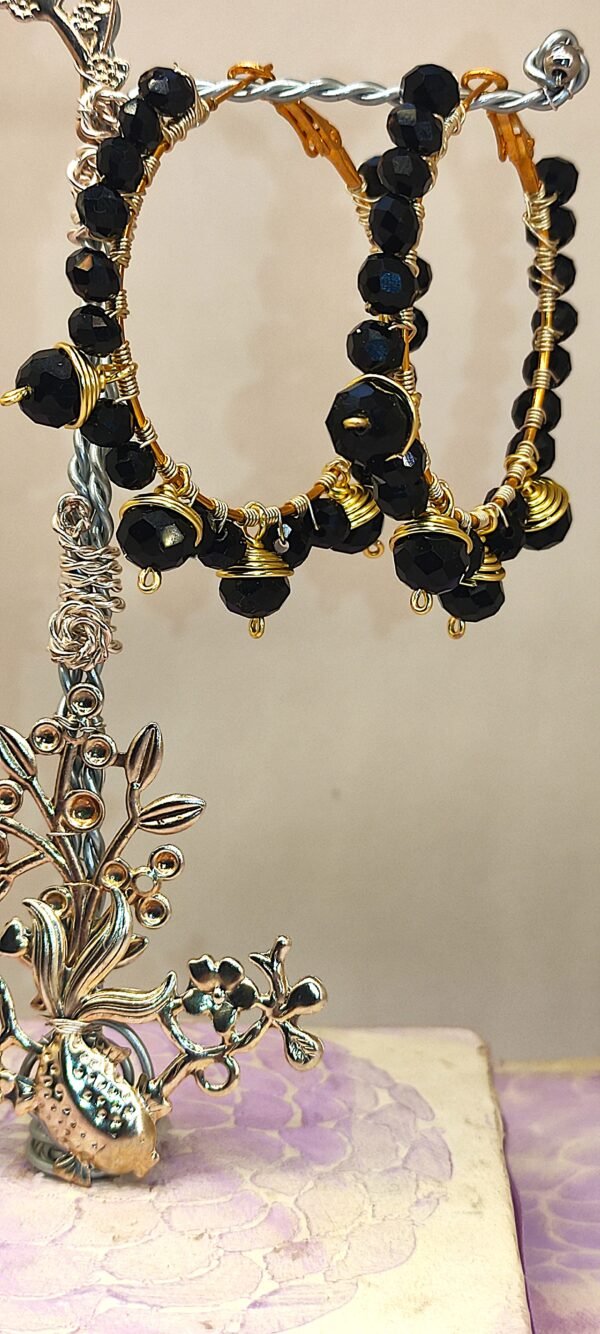 Pendientes Aro Luxury Dorados negros