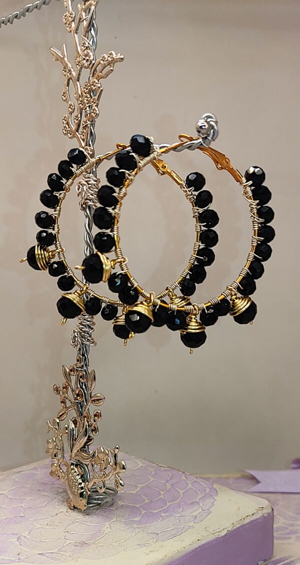 Pendientes Aro Luxury Dorados negros
