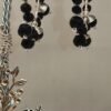 Pendientes Luxury Aro Plateados Negros