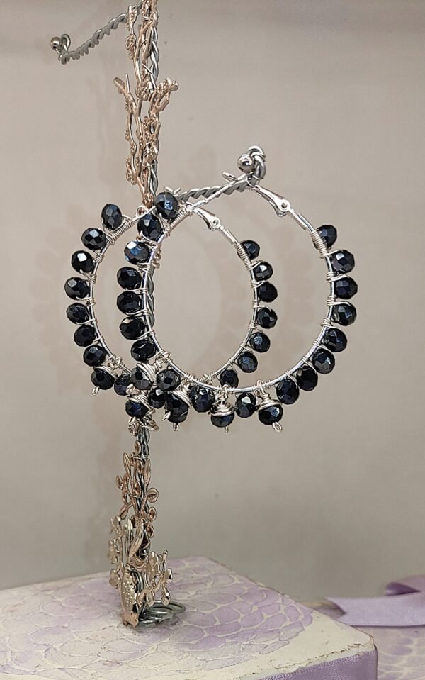 Pendientes Luxury Aro Plateados Azul