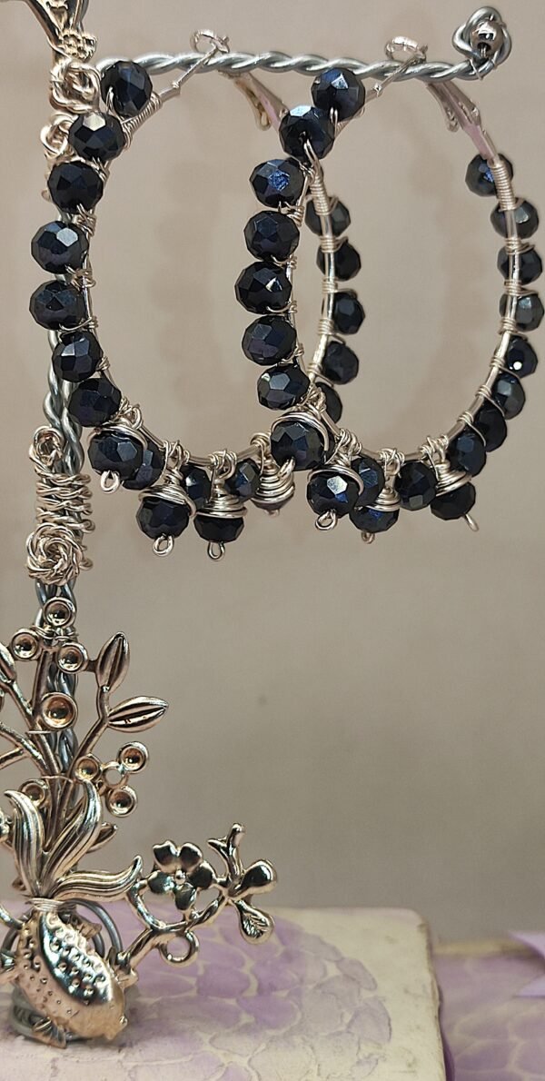Pendientes Luxury Aro Plateados Azul