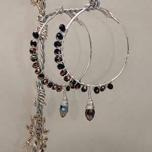 Pendientes Aro Plateados Multicolor