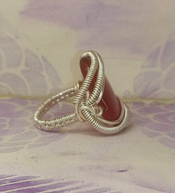 Anillo Carneola Cuadrado