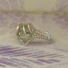 Anillo Lagrima Cristal V Plateado
