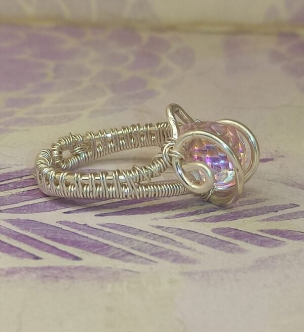 Anillo Lagrima Cristal R Plateado