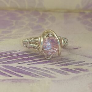 Anillo Lagrima Cristal R Plateado