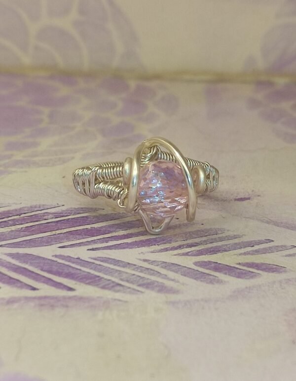 Anillo Lagrima Cristal R Plateado