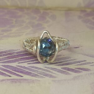 Anillo Lagrima Cristal A Plateado