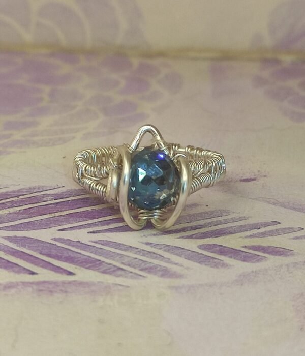 Anillo Lagrima Cristal A Plateado