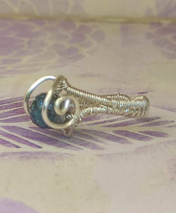 Anillo Lagrima Cristal A Plateado