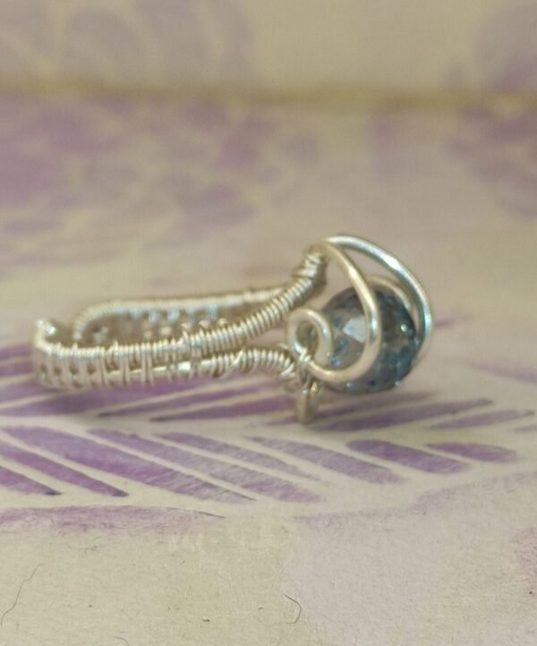 Anillo Lagrima Cristal A Plateado