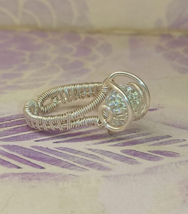 Anillo Lagrima Cristal T Plateado