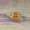 Anillo Lagrima Cristal N Plateado