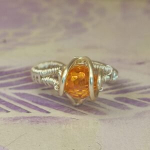 Anillo Lagrima Cristal N Plateado