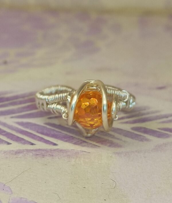 Anillo Lagrima Cristal N Plateado