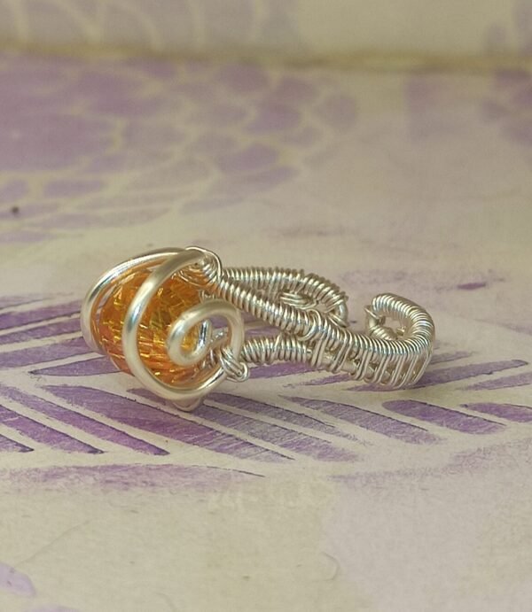 Anillo Lagrima Cristal N Plateado