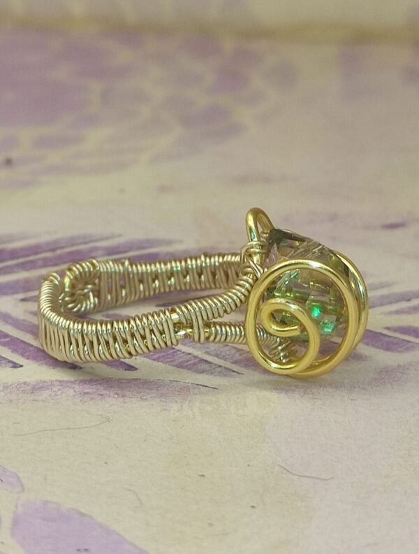 Anillo Lagrima Cristal M Dorado