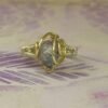 Anillo Lagrima Cristal A Dorado