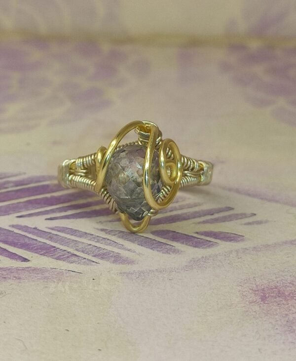 Anillo Lagrima Cristal A Dorado