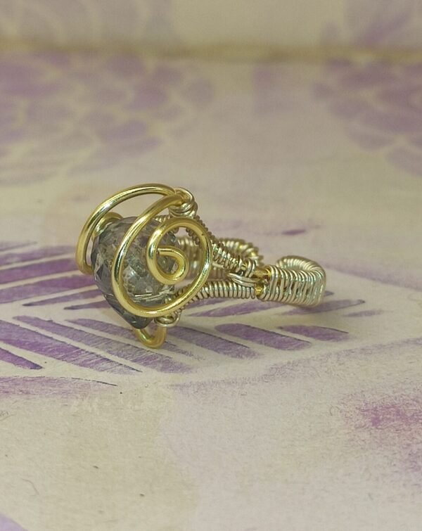 Anillo Lagrima Cristal A Dorado