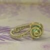 Anillo Lagrima Cristal V Dorado