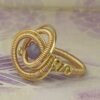 Anillo Espiral Turmalina Azul Dorado