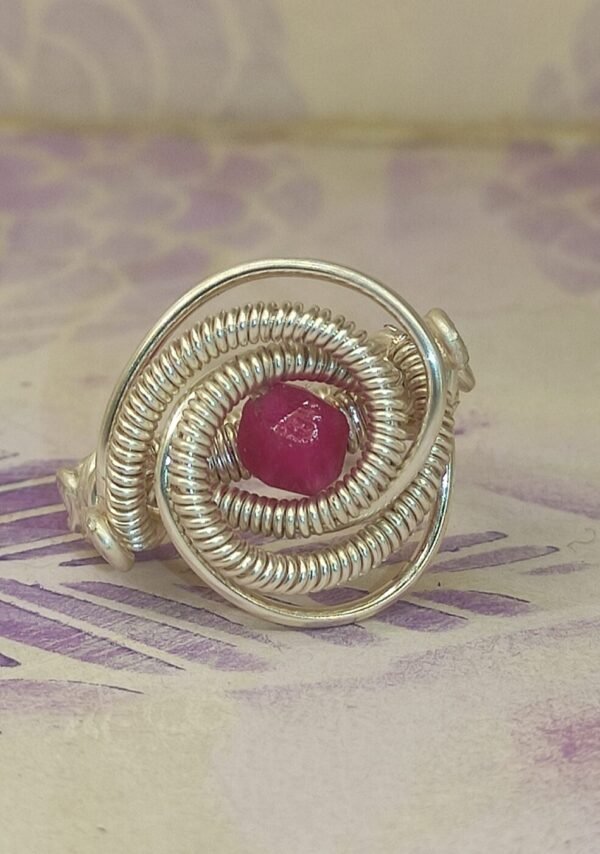 Anillo Espiral Turmalina Rosa