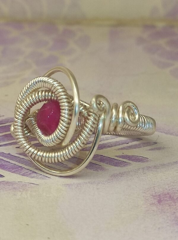 Anillo Espiral Turmalina Rosa