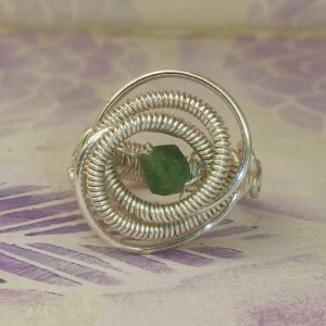 Anillo Espiral Turmalina Verde