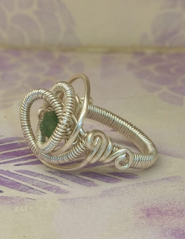 Anillo Espiral Turmalina Verde