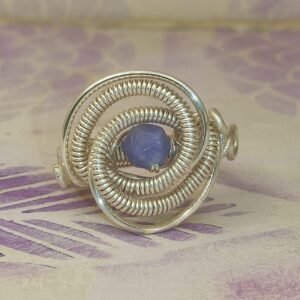 Anillo Espiral Turmalina Azul