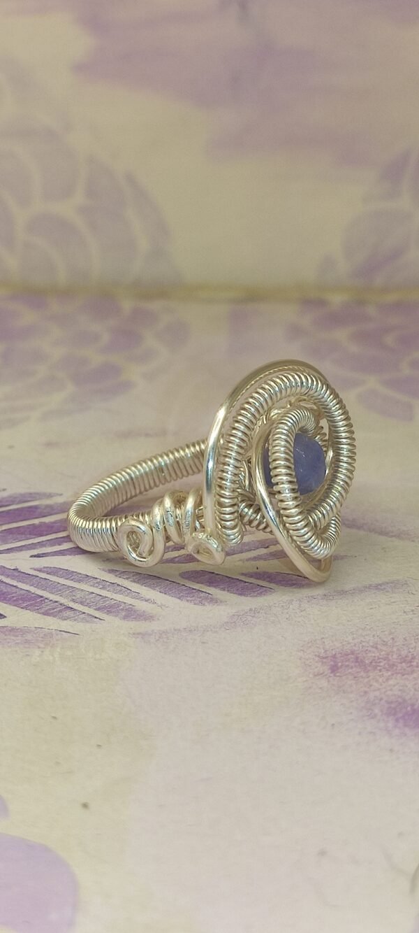 Anillo Espiral Turmalina Azul