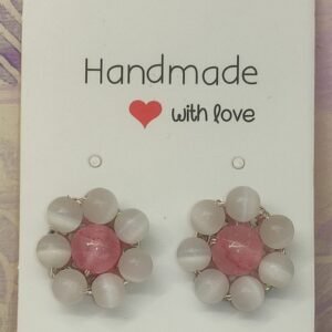 Pendientes Mix Ojo Gato y Jade Persa Rosa