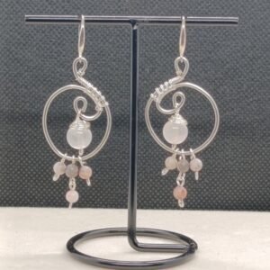 Pendientes Cuarzo Rosa