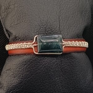 Pulsera Agata Musgo Cuero